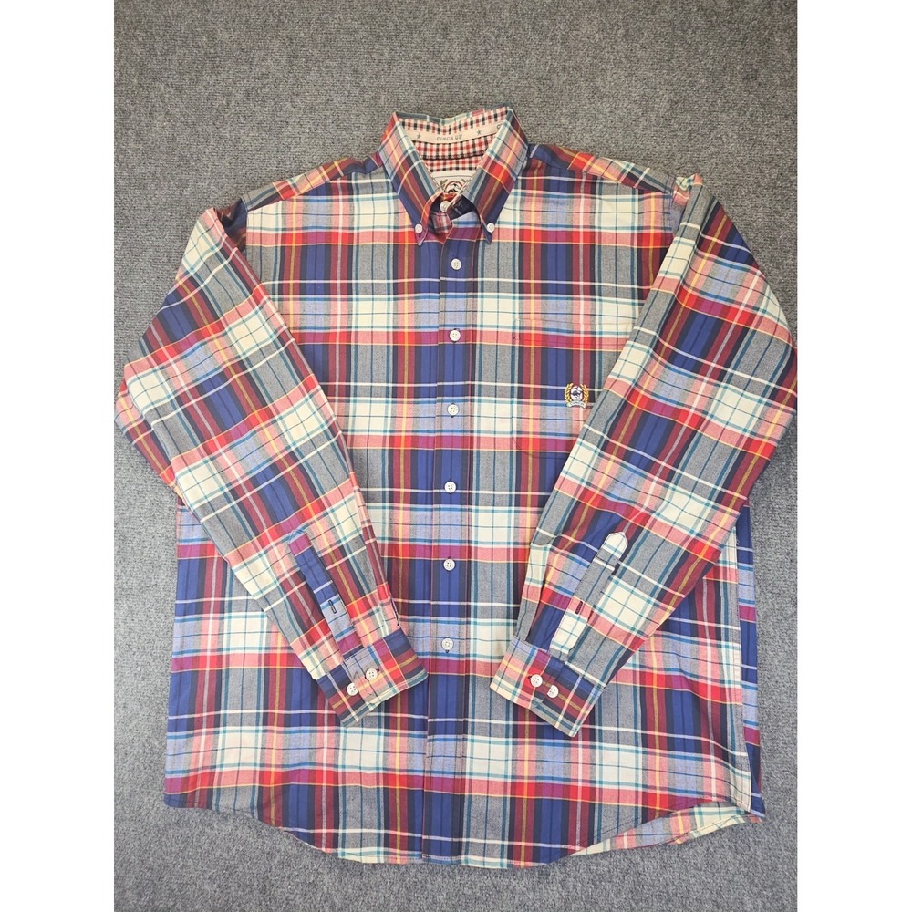 Cinch Vintage Mens Meduim Plaid Long Sleeve Button Down Shirt Excellent 1750